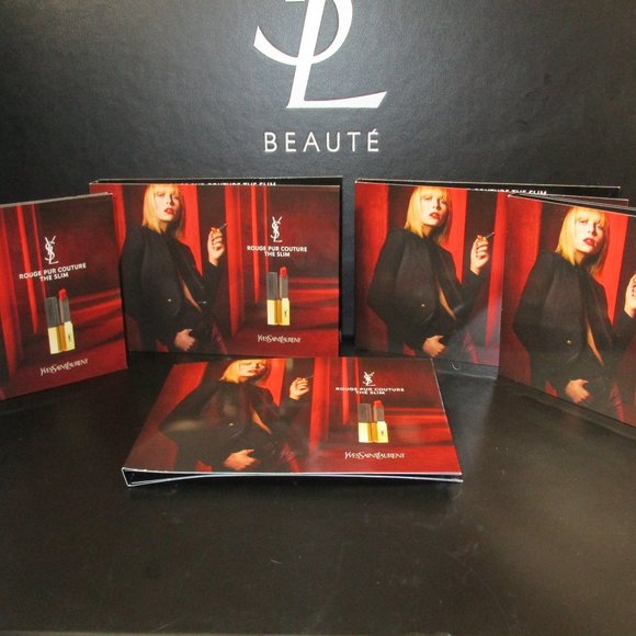 YSL YVES SAINT LAURENT ROUGE PUR COUTURE THE SLIM LIPSTICK SAMPLE CARD LOT OF 5 - Picture 1 of 4